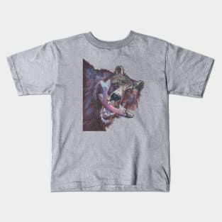 Majestic Alaskan Bear with Fresh Catch - Wildlife Art Kids T-Shirt